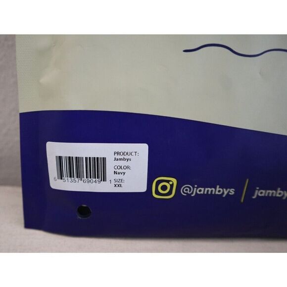 Jambys Unisex Sz 2XL Navy/Navy Soft Breathable Boxer Shorts w/Pockets - Picture 10 of 10